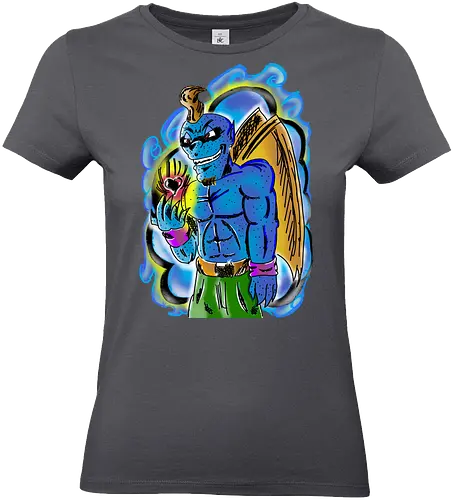 Dunkler Amor - Dunkler Amor, Fantasy, Anime, Gotik, Kreatur, Blauer Dämon, Herz, Gothic-Romantik, Dämonen-Cupid, Liebe, Dunkle Liebe, Edgy, Gothic, Fantasy-Liebe, Anime-Fans, Liebesthema, Dämonisch, Cupido, Herz in der Hand, Romantisch-düster - Standard T-Shirt (Women)