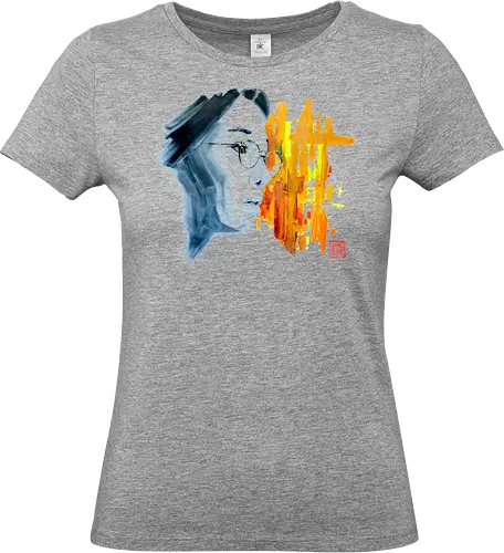 noriko in the city - woman, face, sumie, japan, glasses - Standard T-Shirt (Women)