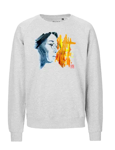 noriko in the city - woman, face, sumie, japan, glasses - Fairtrade Sweatshirt