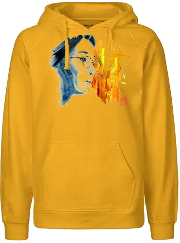 noriko in the city - woman, face, sumie, japan, glasses - Fairtrade Hoodie