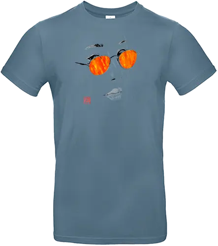 orange glasses - glasses, sumie, japan, woman, face - Standard T-Shirt