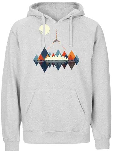 Arrival - space, science fiction, abstract, vintage colours, space ship, moon - Fairtrade Hoodie