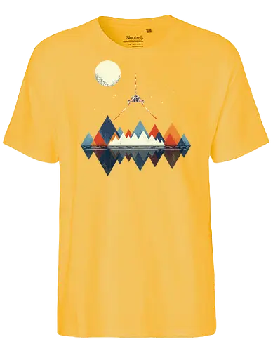 Arrival - space, science fiction, abstract, vintage colours, space ship, moon - Fairtrade T-Shirt