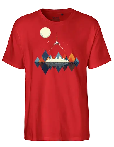 Arrival - space, science fiction, abstract, vintage colours, space ship, moon - Fairtrade T-Shirt