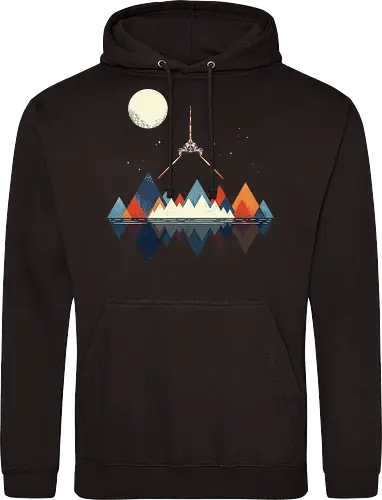 Arrival - space, science fiction, abstract, vintage colours, space ship, moon - Standard Hoodie