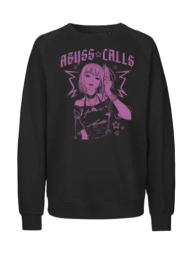 Abyss Calls Grunge Aesthetic Anime Girl Art Print - Abyss Calls, anime girl, grunge aesthetic, trendy anime, edgy, mysterious, stylish, manga art, anime art, alternative fashion, pop culture, fan art, vaporwave, gothic anime, Japanese street fashion, anime print, rebellious, dark anime, aesthetic, unique design - Fairtrade Sweatshirt