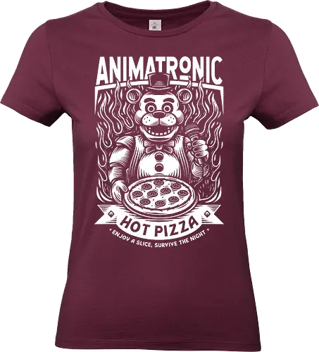 Eat Pizza & Survive - five nights at freddy's, five nights at freddys, 5 nights at freddy's, fnaf, Bear, animatronic, pizza, pizza lover, survival horror, video game, video games, gaming, gamer, animatronics - Standard T-Shirt (Women)