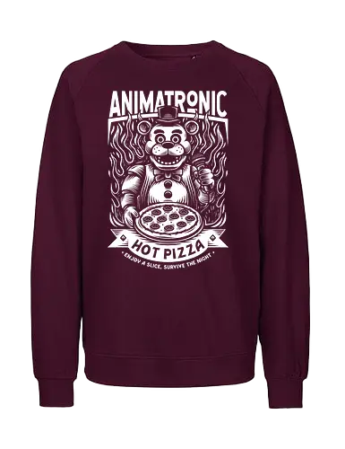Eat Pizza & Survive - five nights at freddy's, five nights at freddys, 5 nights at freddy's, fnaf, Bear, animatronic, pizza, pizza lover, survival horror, video game, video games, gaming, gamer, animatronics - Fairtrade Sweatshirt