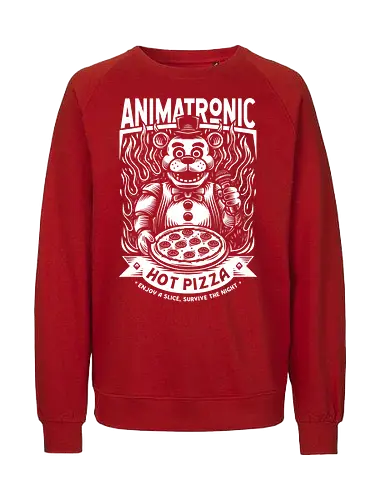 Eat Pizza & Survive - five nights at freddy's, five nights at freddys, 5 nights at freddy's, fnaf, Bear, animatronic, pizza, pizza lover, survival horror, video game, video games, gaming, gamer, animatronics - Fairtrade Sweatshirt