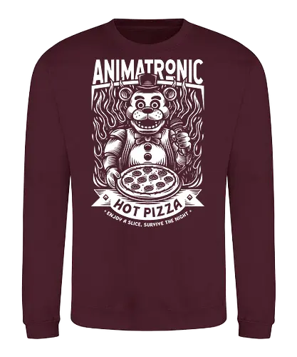 Eat Pizza & Survive - five nights at freddy's, five nights at freddys, 5 nights at freddy's, fnaf, Bear, animatronic, pizza, pizza lover, survival horror, video game, video games, gaming, gamer, animatronics - Sweatshirt