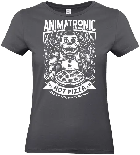 Eat Pizza & Survive - five nights at freddy's, five nights at freddys, 5 nights at freddy's, fnaf, Bear, animatronic, pizza, pizza lover, survival horror, video game, video games, gaming, gamer, animatronics - Standard T-Shirt (Women)