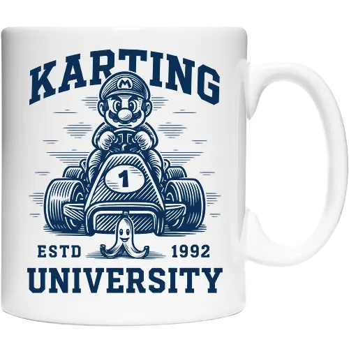 Karting University - mario kart, kart, karting, video games, video game, game, gaming, university, college, academy, drive, driving, fun, funny, banana peel, retro, retrogaming, retro gaming, vintage, vintage look, blue shell, go kart, race, racing, speed - Cup