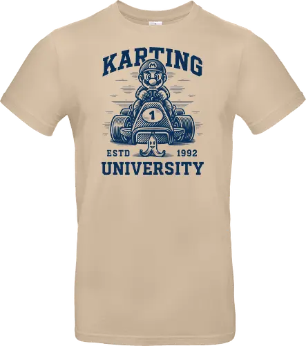 Karting University - mario kart, kart, karting, video games, video game, game, gaming, university, college, academy, drive, driving, fun, funny, banana peel, retro, retrogaming, retro gaming, vintage, vintage look, blue shell, go kart, race, racing, speed - Standard T-Shirt