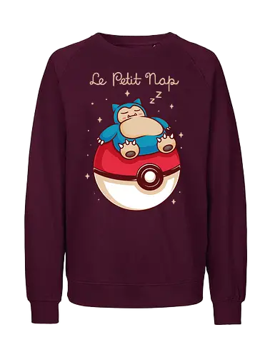 Le Petit Nap - pocket monsters, monster, cute, adorable, fun, funny, mash up, mashup, humor, 90s, 1990s, anime, manga, gaming, gamer, game, video game, video games, tired, nap, sleep, prince - Fairtrade Sweatshirt