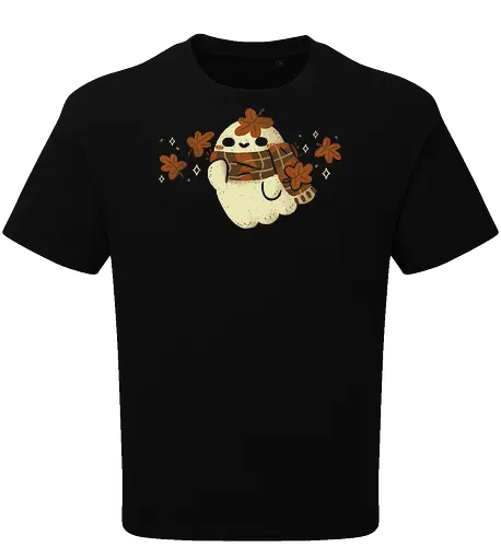 Autumn Ghost with Scarf and Leaves