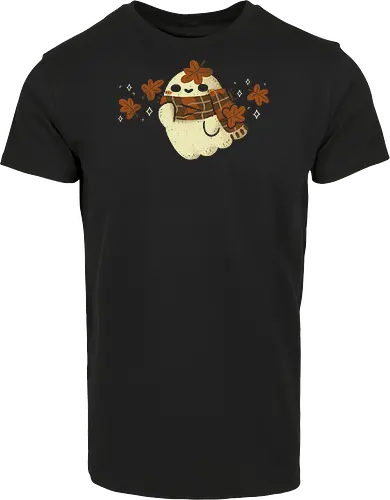 Autumn Ghost with Scarf and Leaves