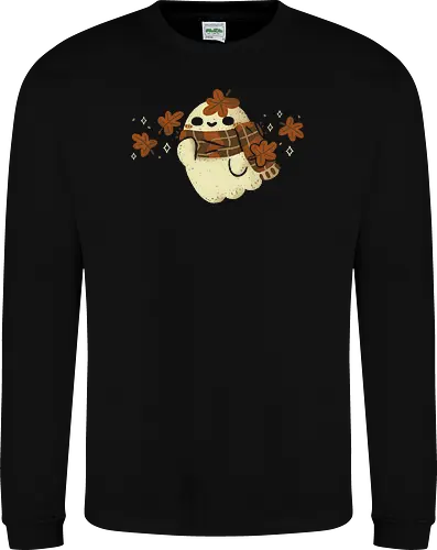 Autumn Ghost with Scarf and Leaves