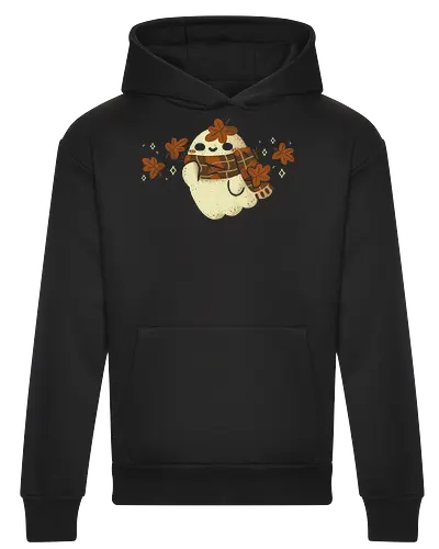 Autumn Ghost with Scarf and Leaves