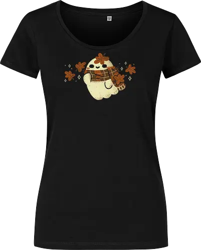 Autumn Ghost with Scarf and Leaves