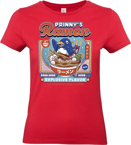 Prinny Dood Ramen Vintage - disgaea, prinny, etna, laharl, valvatorez, usalia, king krichevskoy, pirilika, suisen, dood, phantom brave, video game, gaming, gamer, ramen - Standard T-Shirt (Women)