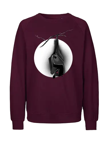 Verfluchte Fledermaus - Fledermaus, Bat, Halloween, Horror, goth, Mond, spooky, creepy - Fairtrade Sweatshirt