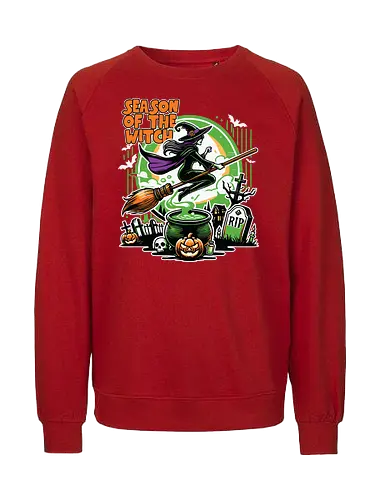 Season of the witch - witch, halloween, broomstick, cauldron, graveyard, pumpkin, skull, tombstone, spooky, moon - Fairtrade Sweatshirt