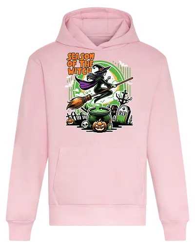 Season of the witch - witch, halloween, broomstick, cauldron, graveyard, pumpkin, skull, tombstone, spooky, moon - Heavyweight Hoodie