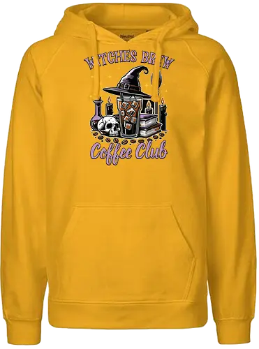Witches Brew Coffee Club - witchcraft, coffee, skull, hat, candles, potions, spooky, books, stars, halloween - Fairtrade Hoodie
