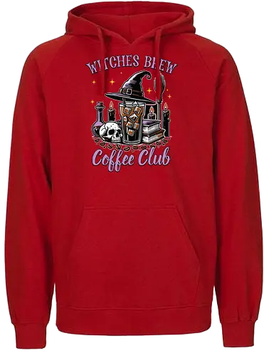 Witches Brew Coffee Club - witchcraft, coffee, skull, hat, candles, potions, spooky, books, stars, halloween - Fairtrade Hoodie