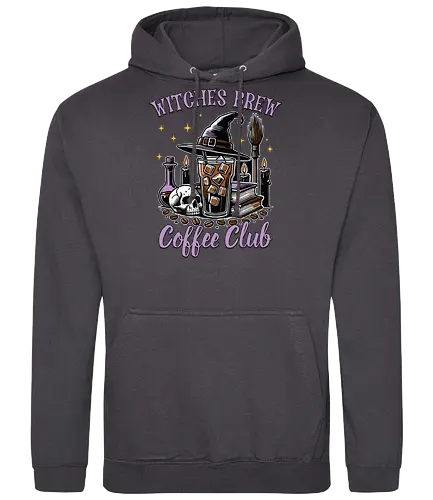Witches Brew Coffee Club - witchcraft, coffee, skull, hat, candles, potions, spooky, books, stars, halloween - Standard Hoodie