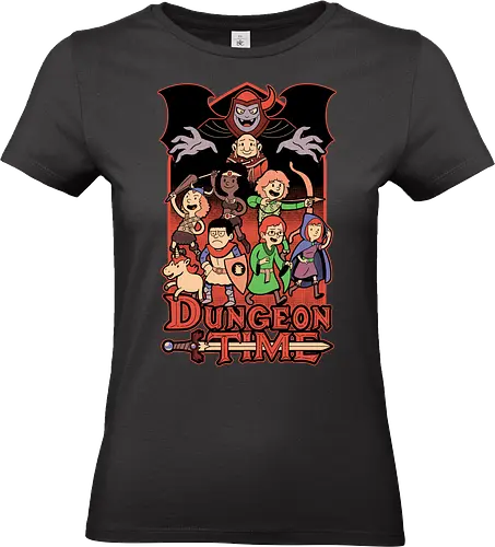 Dungeon Time Animation RPG - rpg, Pen and Paper, d20, dungeon master, role-playing game, tabletop, game master, tv show, animation, cartoon, adventure, fantasy, classic, retro, magic, vintage, unicorn, villain, dungeon - Standard T-Shirt (Women)