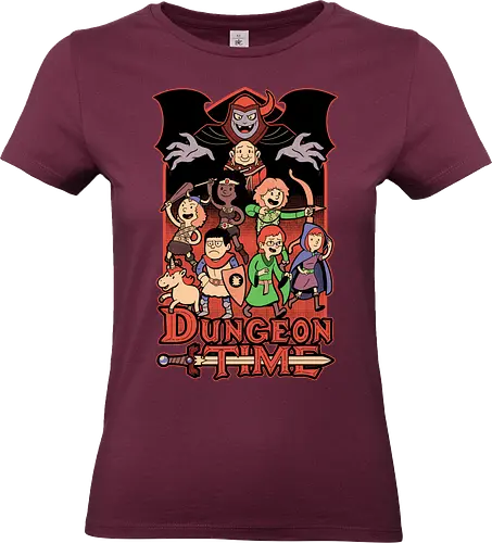 Dungeon Time Animation RPG - rpg, Pen and Paper, d20, dungeon master, role-playing game, tabletop, game master, tv show, animation, cartoon, adventure, fantasy, classic, retro, magic, vintage, unicorn, villain, dungeon - Standard T-Shirt (Women)