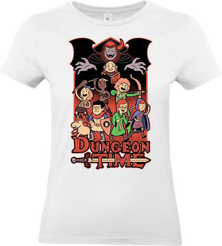 Dungeon Time Animation RPG - rpg, Pen and Paper, d20, dungeon master, role-playing game, tabletop, game master, tv show, animation, cartoon, adventure, fantasy, classic, retro, magic, vintage, unicorn, villain, dungeon - Standard T-Shirt (Women)
