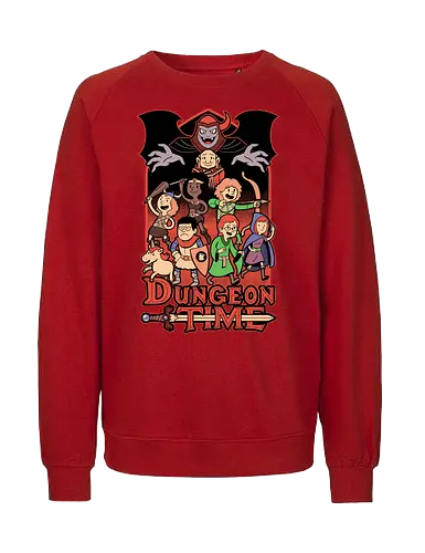Dungeon Time Animation RPG - rpg, Pen and Paper, d20, dungeon master, role-playing game, tabletop, game master, tv show, animation, cartoon, adventure, fantasy, classic, retro, magic, vintage, unicorn, villain, dungeon - Fairtrade Sweatshirt