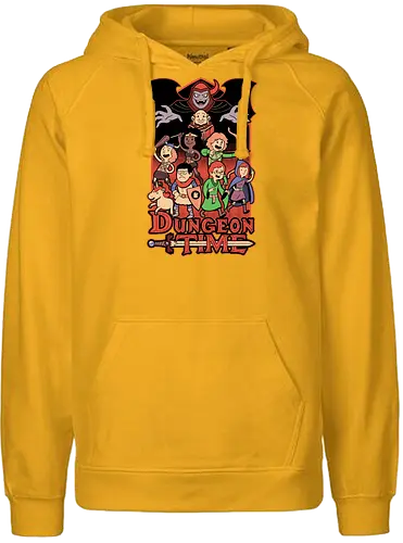 Dungeon Time Animation RPG - rpg, Pen and Paper, d20, dungeon master, role-playing game, tabletop, game master, tv show, animation, cartoon, adventure, fantasy, classic, retro, magic, vintage, unicorn, villain, dungeon - Fairtrade Hoodie