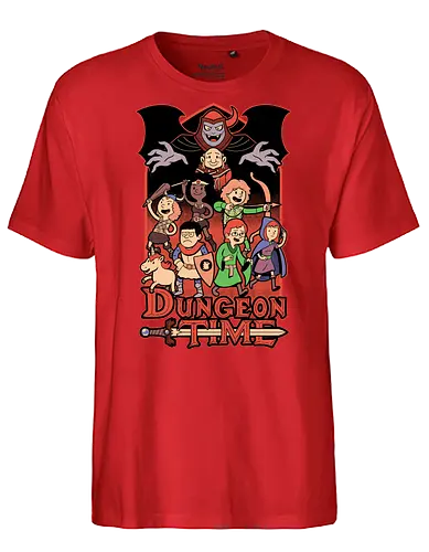 Dungeon Time Animation RPG - rpg, Pen and Paper, d20, dungeon master, role-playing game, tabletop, game master, tv show, animation, cartoon, adventure, fantasy, classic, retro, magic, vintage, unicorn, villain, dungeon - Fairtrade T-Shirt