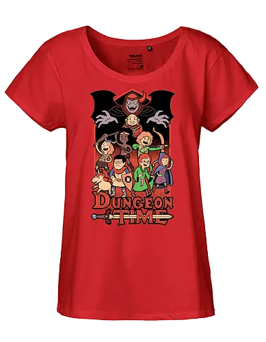 Dungeon Time Animation RPG - rpg, Pen and Paper, d20, dungeon master, role-playing game, tabletop, game master, tv show, animation, cartoon, adventure, fantasy, classic, retro, magic, vintage, unicorn, villain, dungeon - Fairtrade Girl Shirt