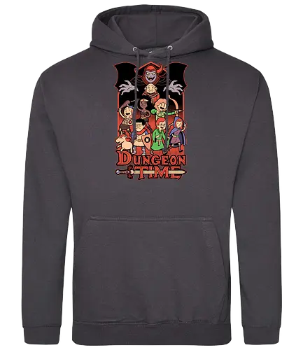 Dungeon Time Animation RPG - rpg, Pen and Paper, d20, dungeon master, role-playing game, tabletop, game master, tv show, animation, cartoon, adventure, fantasy, classic, retro, magic, vintage, unicorn, villain, dungeon - Standard Hoodie
