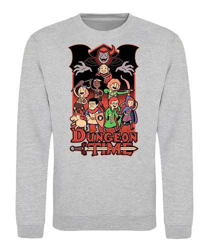 Dungeon Time Animation RPG - rpg, Pen and Paper, d20, dungeon master, role-playing game, tabletop, game master, tv show, animation, cartoon, adventure, fantasy, classic, retro, magic, vintage, unicorn, villain, dungeon - Sweatshirt
