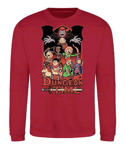 Dungeon Time Animation RPG - rpg, Pen and Paper, d20, dungeon master, role-playing game, tabletop, game master, tv show, animation, cartoon, adventure, fantasy, classic, retro, magic, vintage, unicorn, villain, dungeon - Sweatshirt