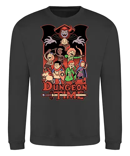 Dungeon Time Animation RPG - rpg, Pen and Paper, d20, dungeon master, role-playing game, tabletop, game master, tv show, animation, cartoon, adventure, fantasy, classic, retro, magic, vintage, unicorn, villain, dungeon - Sweatshirt