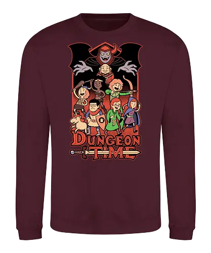 Dungeon Time Animation RPG - rpg, Pen and Paper, d20, dungeon master, role-playing game, tabletop, game master, tv show, animation, cartoon, adventure, fantasy, classic, retro, magic, vintage, unicorn, villain, dungeon - Sweatshirt