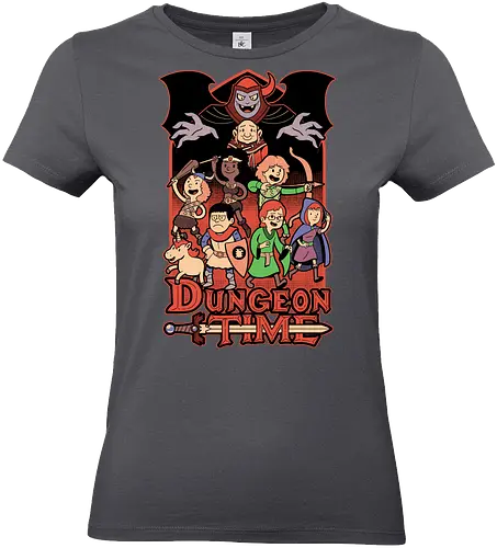 Dungeon Time Animation RPG - rpg, Pen and Paper, d20, dungeon master, role-playing game, tabletop, game master, tv show, animation, cartoon, adventure, fantasy, classic, retro, magic, vintage, unicorn, villain, dungeon - Standard T-Shirt (Women)