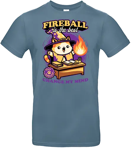 Wizard Cat Fireball - cat, magic, magical, fireball, ritual, mage, wizard, sorcerer, rpg, role-playing game, role-play, Role-playing, pet, Pen and Paper, d20, fun, funny, cute - Standard T-Shirt