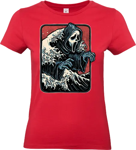 Ghost Wave - Horror, villain, horror movies, retro, Japan, waves, mash up, funny, humor - Standard T-Shirt (Women)