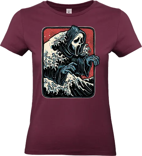 Ghost Wave - Horror, villain, horror movies, retro, Japan, waves, mash up, funny, humor - Standard T-Shirt (Women)