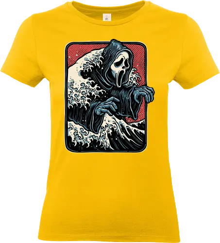 Ghost Wave - Horror, villain, horror movies, retro, Japan, waves, mash up, funny, humor - Standard T-Shirt (Women)