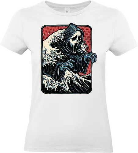 Ghost Wave - Horror, villain, horror movies, retro, Japan, waves, mash up, funny, humor - Standard T-Shirt (Women)