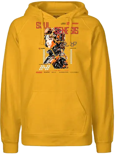 Soul Genesis Red Emergency Edition - Soul, Genesis, Cyberpunk, Sci-Fi, Soul Genesis, AI Fashion, Red Edition, Emergency Edition, Techwear, Futuristic, Gamer Shirt, Neon Future, Cyborg, Retro Sci-Fi, Geschenkidee, Nerd Fashion, Geek Style, Dystopian, Anime Cyberpunk, Robotic Art, AI Core, Cyber Soul - Fairtrade Hoodie