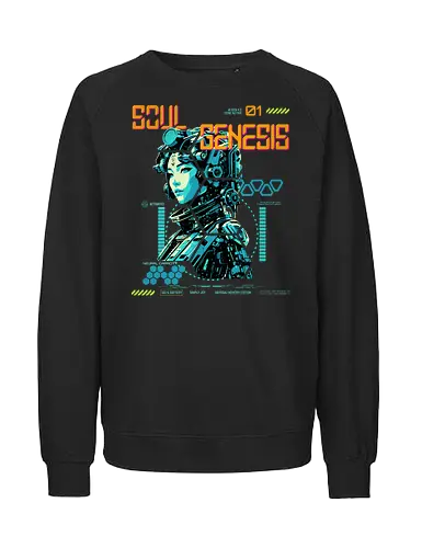 Soul Genesis-Abyssal Memory Edition - Cyberpunk, Sci-Fi, Soul Genesis, Bio Interface, Futuristic Fashion, Nature Tech, Posthuman, Interface Style, Hacker Vibe, Neural Wear, Urban Mystic, Digital Rebellion, Techwear, System Override, Conscious Style, Alternative Fashion, Dystopian Mood, Cyber Soul, Future Aesthetic, Soft Resistance - Fairtrade Sweatshirt